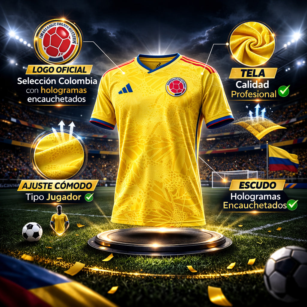 CAMISETA SELECCION COLOMBIA VERSION JUGADOR + CAJA DE LUJO