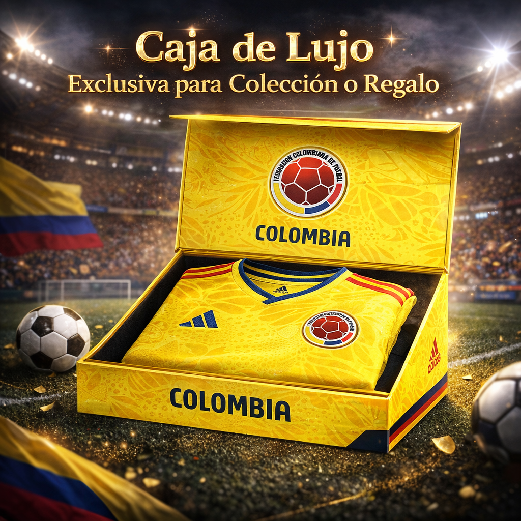 CAMISETA SELECCION COLOMBIA VERSION JUGADOR + CAJA DE LUJO