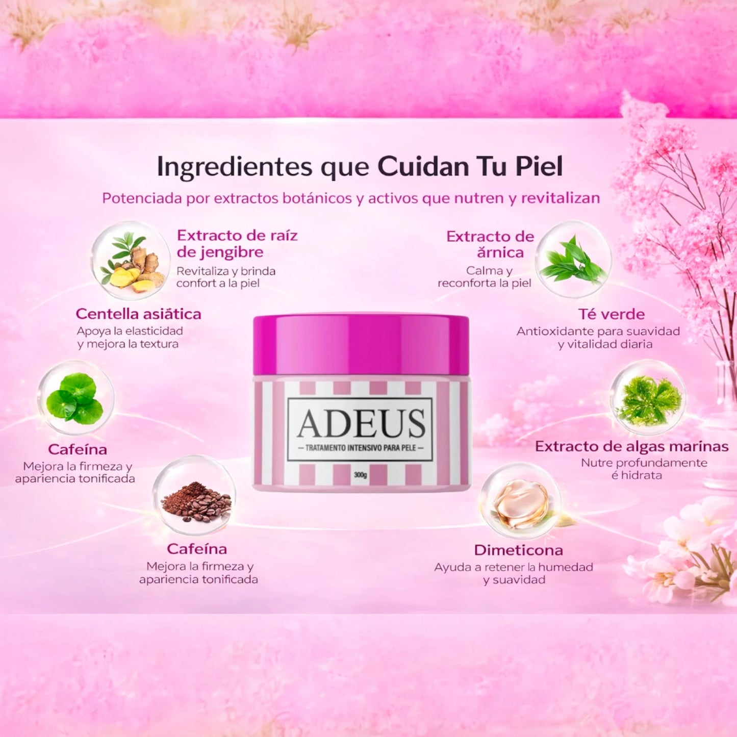 ✨Adeus Intensive–Crema Reafirmante para Estrías, Celulitis y Flacidez 300 g