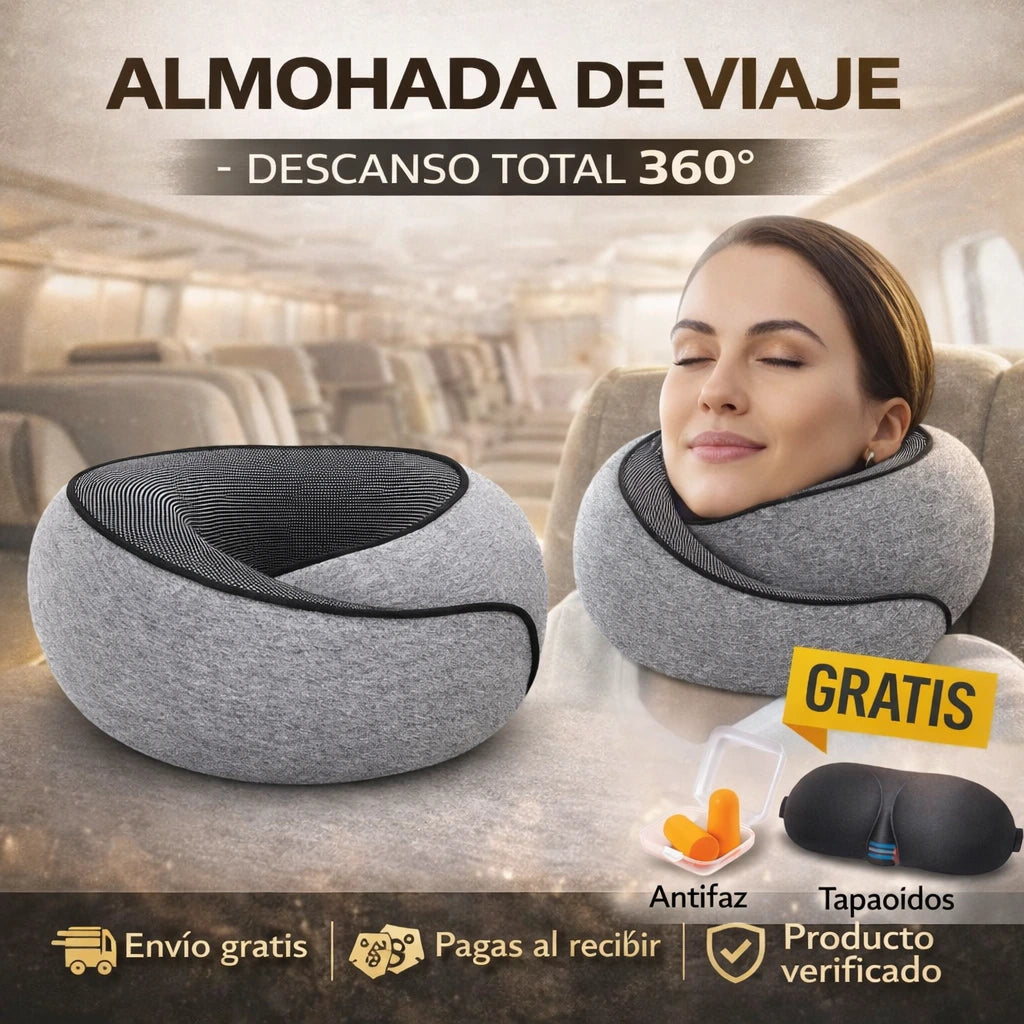 Almohada de Viaje - Descanso Total 360°: Accesorios GRATIS