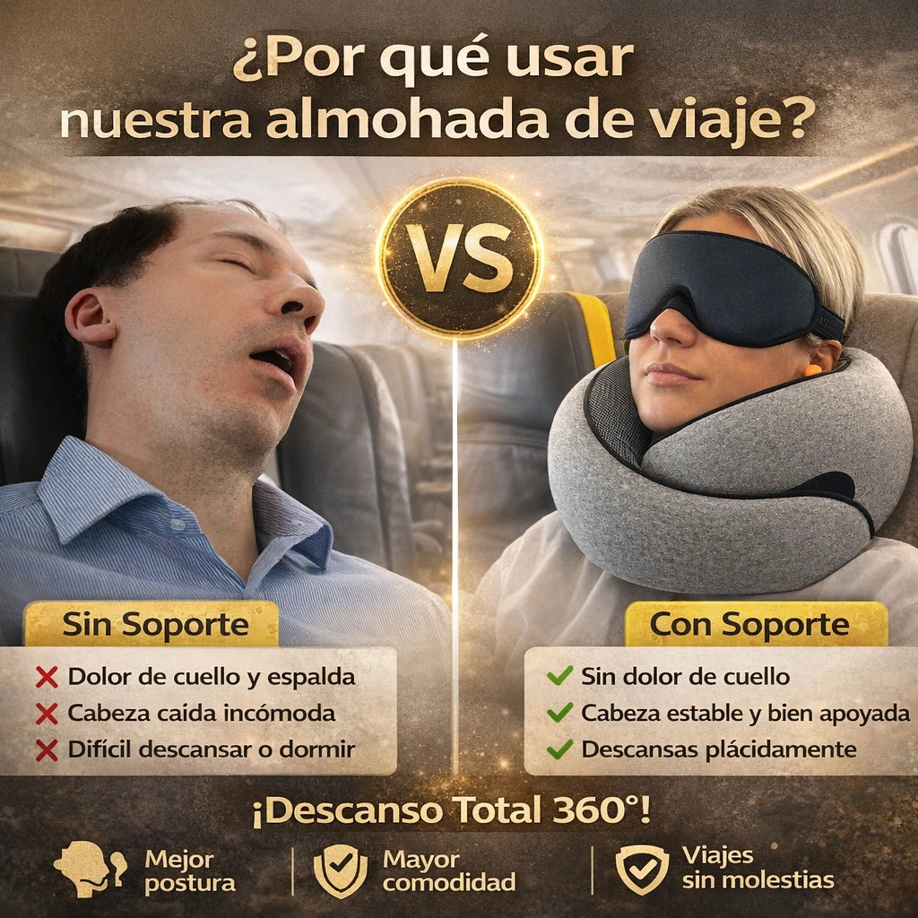 Almohada de Viaje - Descanso Total 360°: Accesorios GRATIS