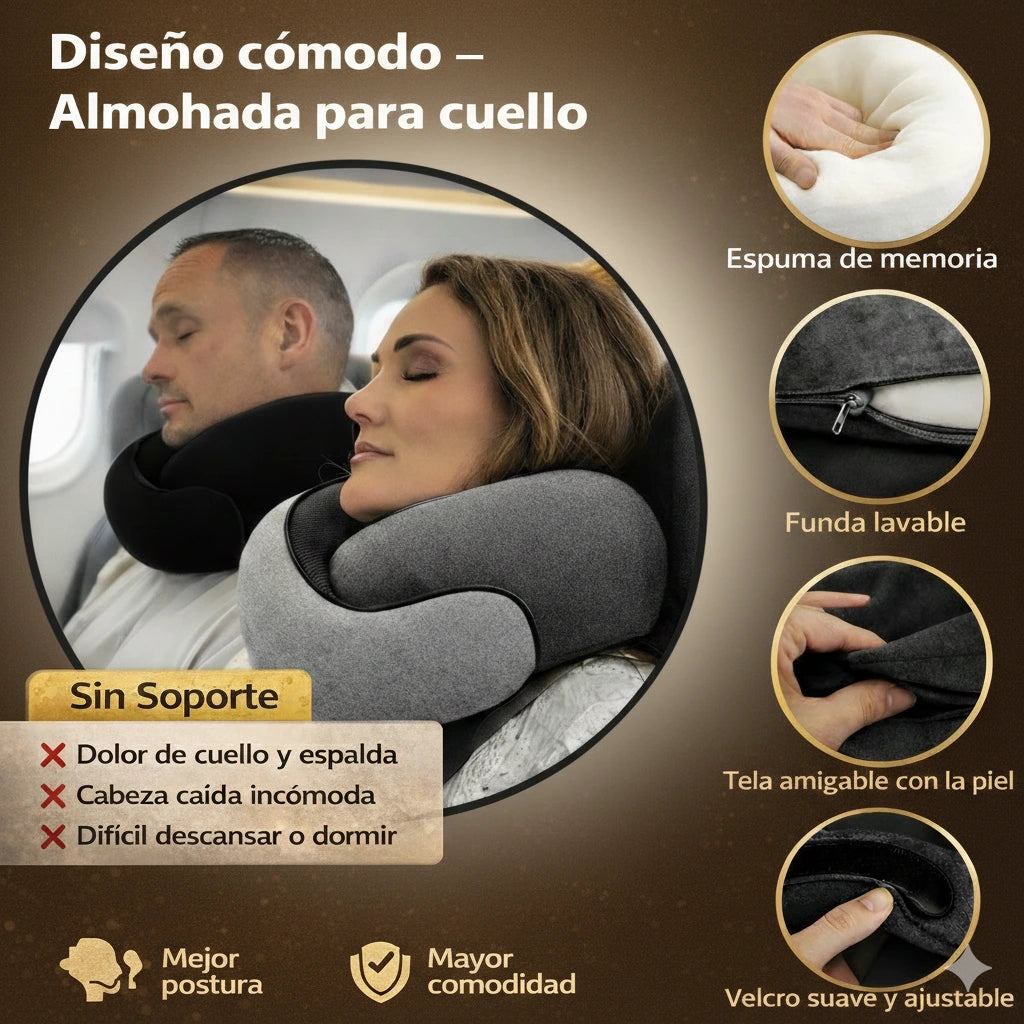 Almohada de Viaje - Descanso Total 360°: Accesorios GRATIS